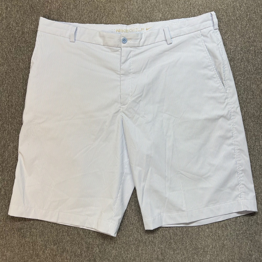 Nike Golf‎ Mens Blue White Seersucker Striped Shorts 400775-479 Size 40